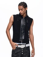 Lightweight Leather Trim Hooded Vest 2