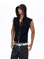 Lightweight Leather Trim Hooded Vest 3
