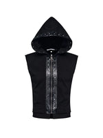 Lightweight Leather Trim Hooded Vest 5