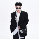 5316890093046,5316890093047,5316890093048,5316890093049, Liquid Metal Detail Casual Suit Jacket