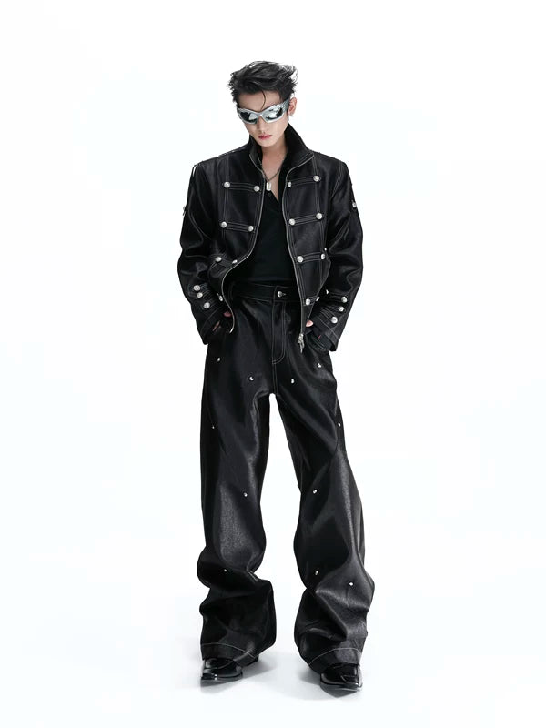 Liquid Silk Texture Buttoned Jacket 5
