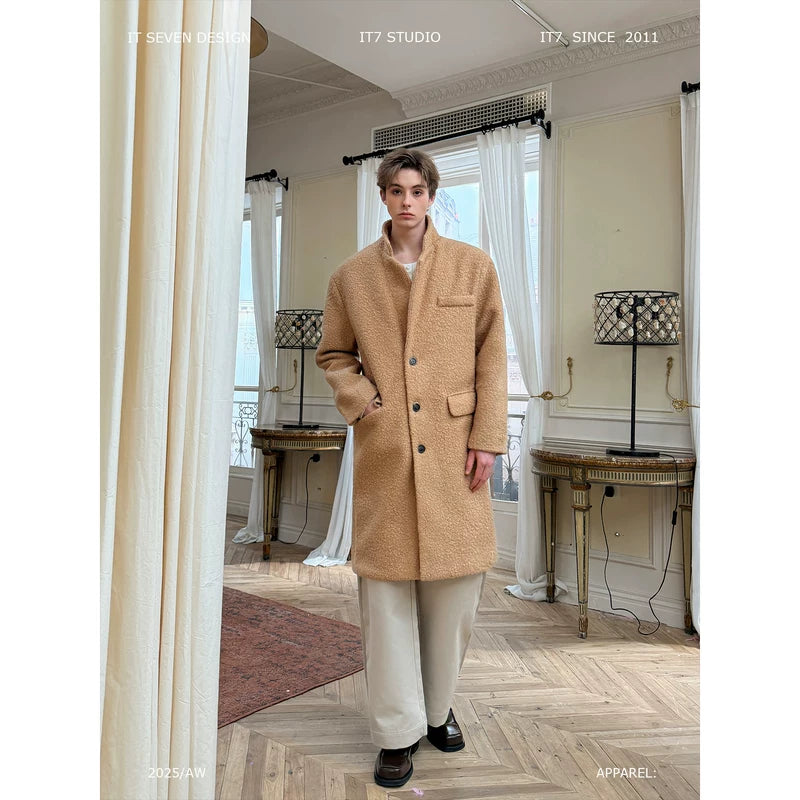 Long Alpaca Wool Overcoat for Men 1