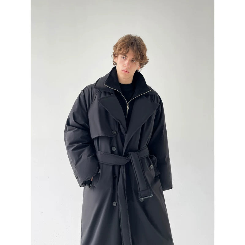 Long Belted Duck Down Puffer Coat 2