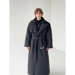 Long Belted Duck Down Puffer Coat 4