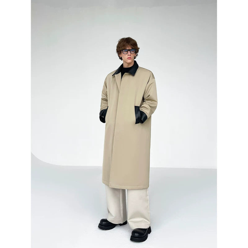 Long Button Front Oversized Quilted Trench Coat 4