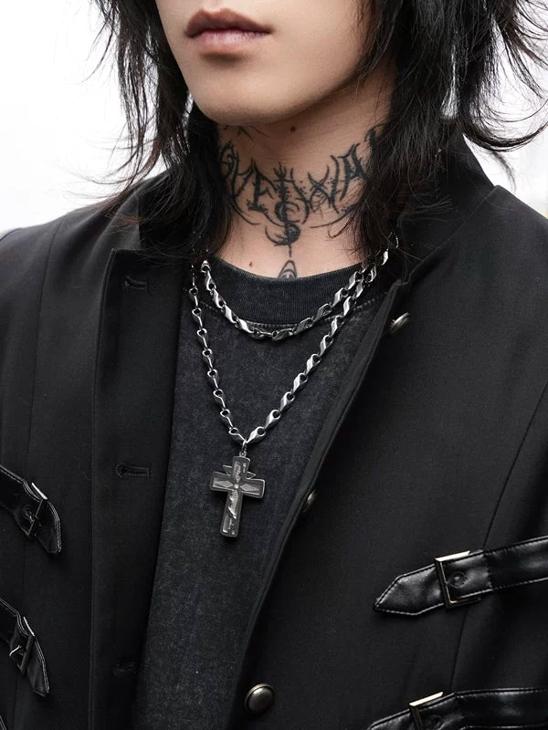 Long Cross Pendant Necklace 2
