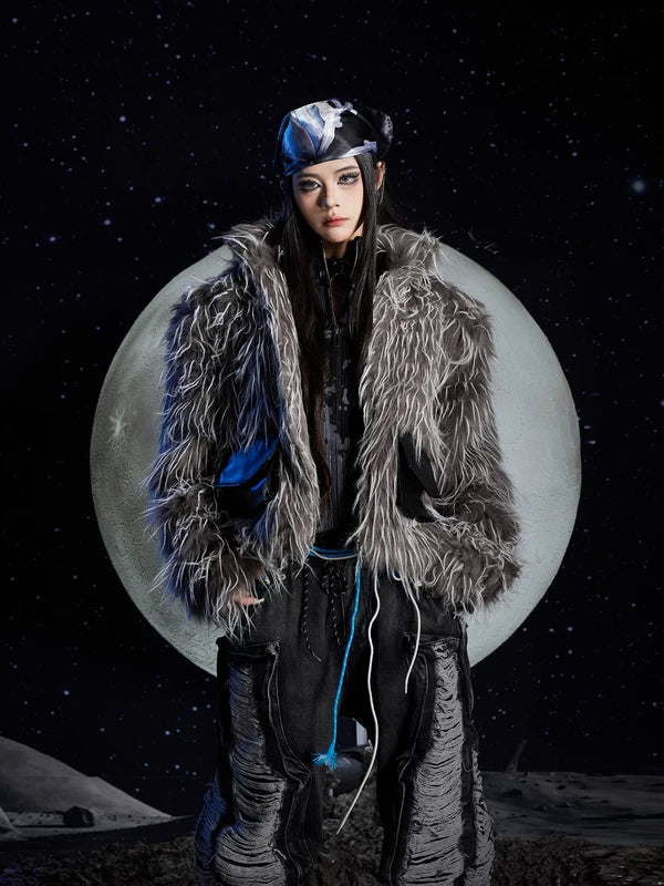 Long Hair Faux Fur Short Jacket 2