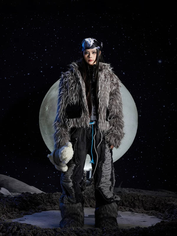Long Hair Faux Fur Short Jacket 3