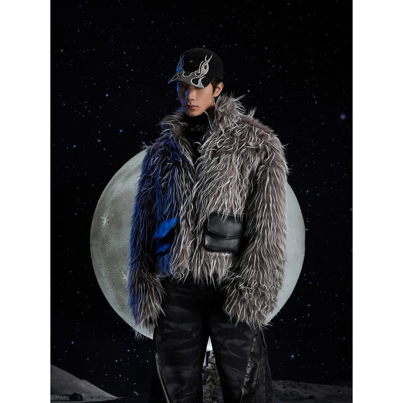 5788247158337,5788247158338,5788247158339, Long Hair Faux Fur Short Jacket