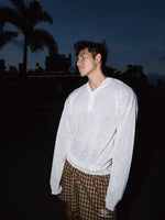 Long Sleeve Henley Knit Sweater 5