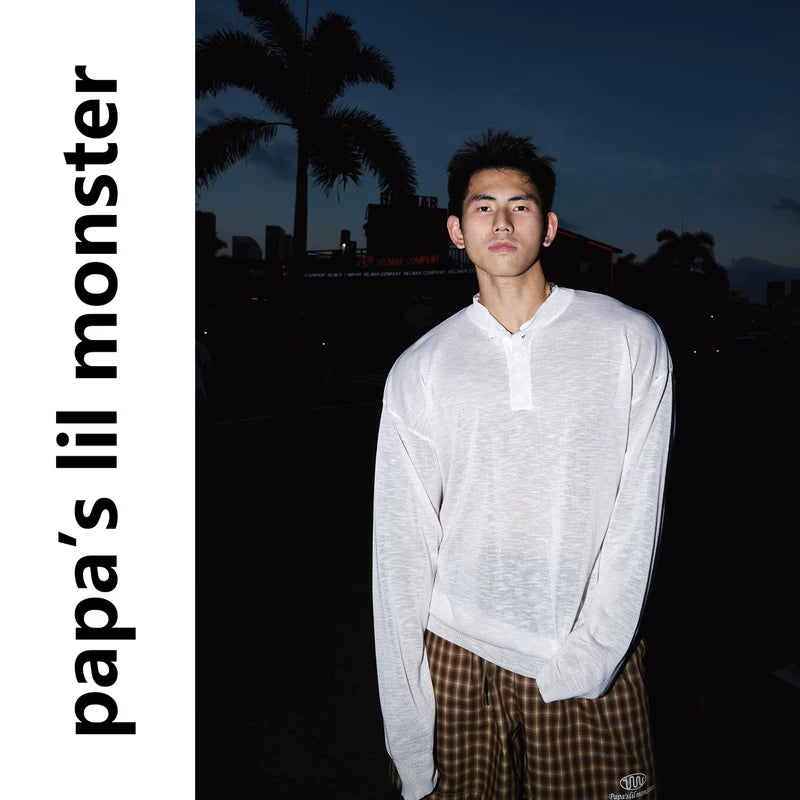 6099244037013,6099244037014,6099244037015, Long Sleeve Henley Knit Sweater