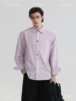 Long Sleeve Irregular Button Collared Shirt 1