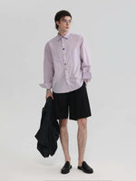 Long Sleeve Irregular Button Collared Shirt 4