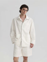 Long-Sleeve Pajama Style Shirt and Shorts 2