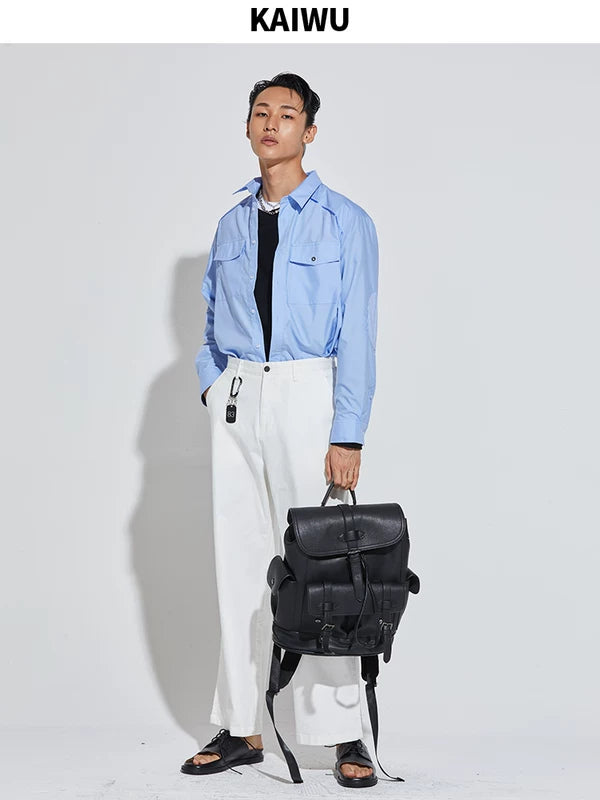 Long Sleeve Patchwork Utility Shirt 2