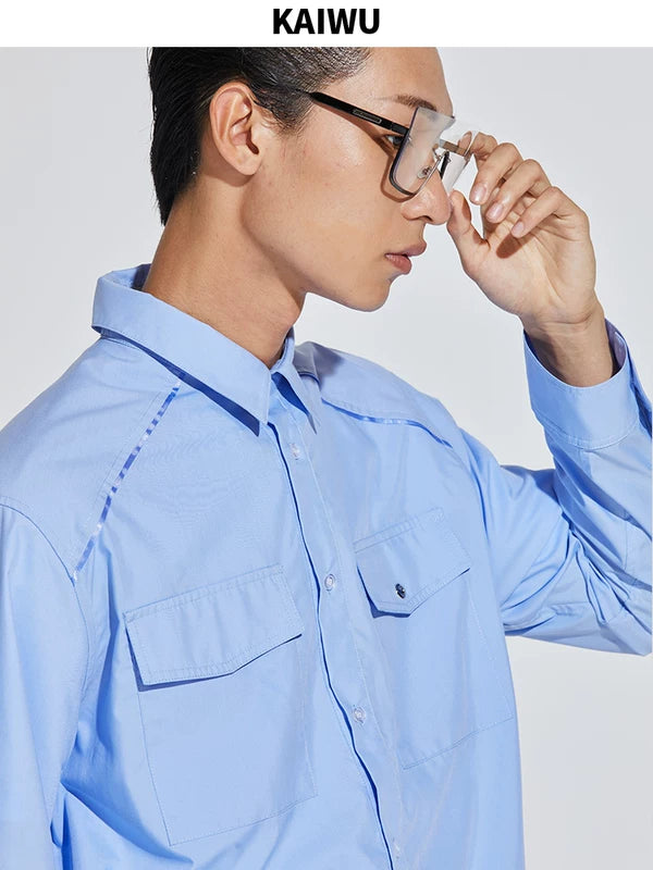 Long Sleeve Patchwork Utility Shirt 3