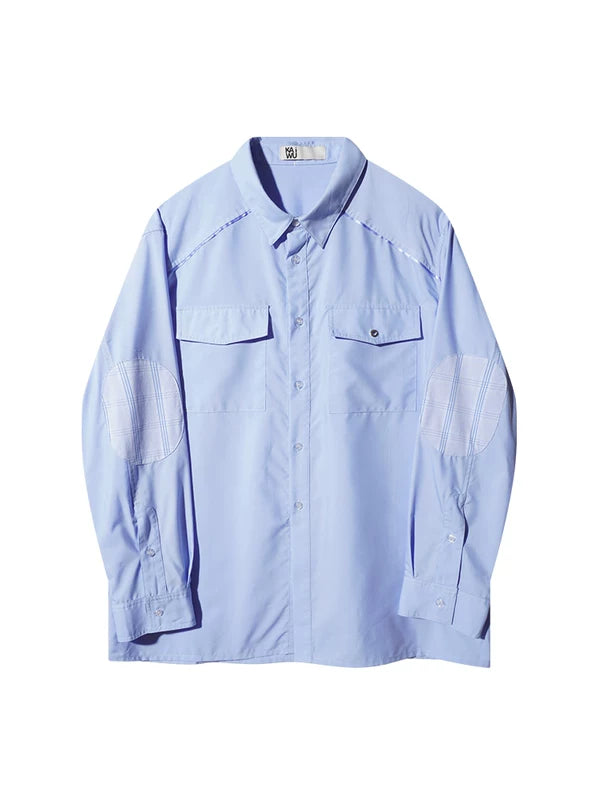 Long Sleeve Patchwork Utility Shirt 5