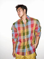 Long-Sleeve Plaid Collared Shirt 1