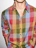 Long-Sleeve Plaid Collared Shirt 3