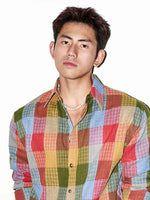 Long-Sleeve Plaid Collared Shirt 5