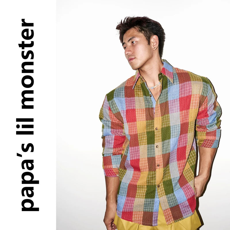 6104612440179,6104612440180,6104612440181, Long-Sleeve Plaid Collared Shirt