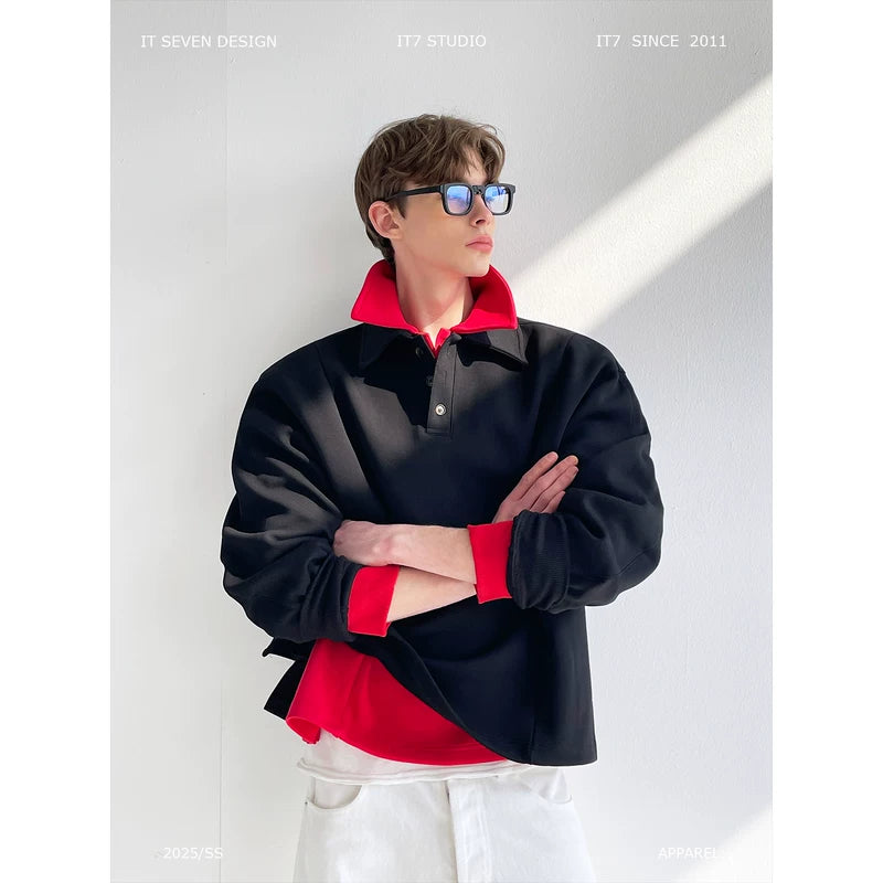 Long Sleeve Pullover Polo Shirt 1