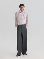 Long-Sleeve Scarf Collar Button-Down Shirt 3
