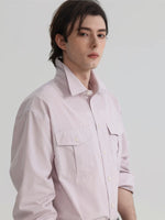 Long-Sleeve Scarf Collar Button-Down Shirt 4