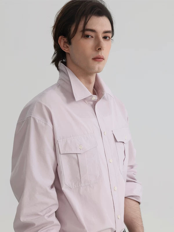 Long-Sleeve Scarf Collar Button-Down Shirt 4