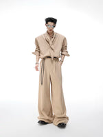 Long-Sleeve Scarf Shirt and Pants Set 1
