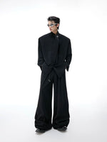 Long-Sleeve Scarf Shirt and Pants Set 2