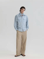 Long-Sleeve Shirt with Scarf and Pockets 2