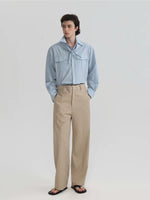 Long-Sleeve Shirt with Scarf and Pockets 5