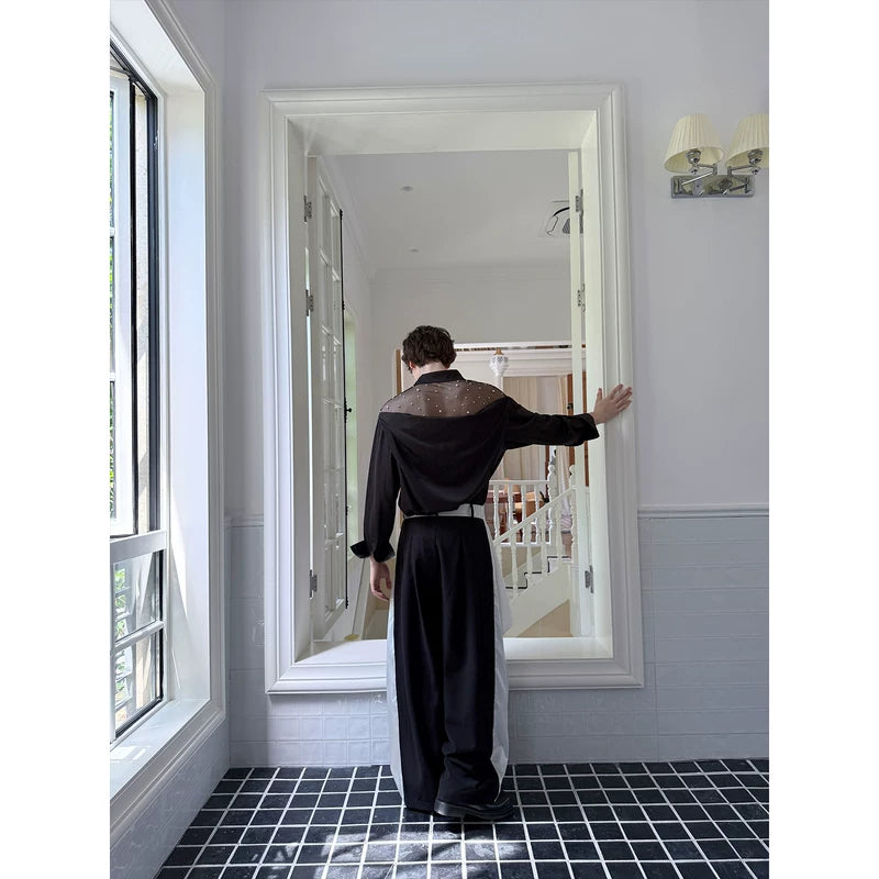 Long Sleeve Shirt with Sheer Beaded Back 1
