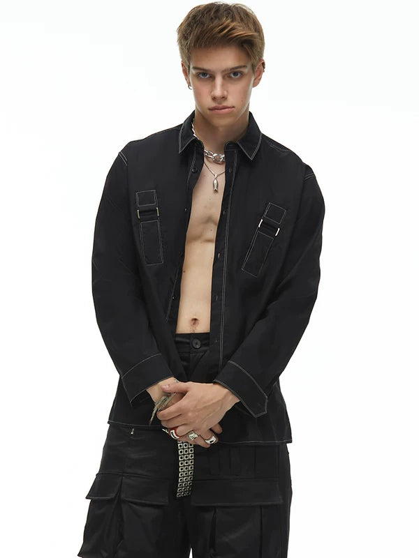 Long Sleeve Utility Shirt with Buttons 4
