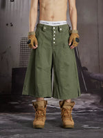 Loose Cotton Workwear Capri Pants 2