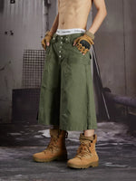 Loose Cotton Workwear Capri Pants 4