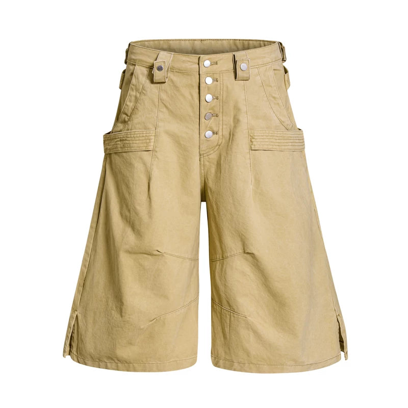 6263851314992,6263851314994,6263851314996,6263851314998,6263851315000, Loose Cotton Workwear Capri Pants