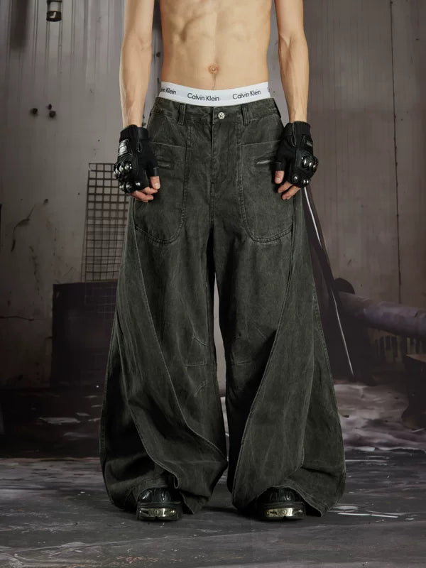 Loose Deconstructed Patchwork Cargo Pants 1