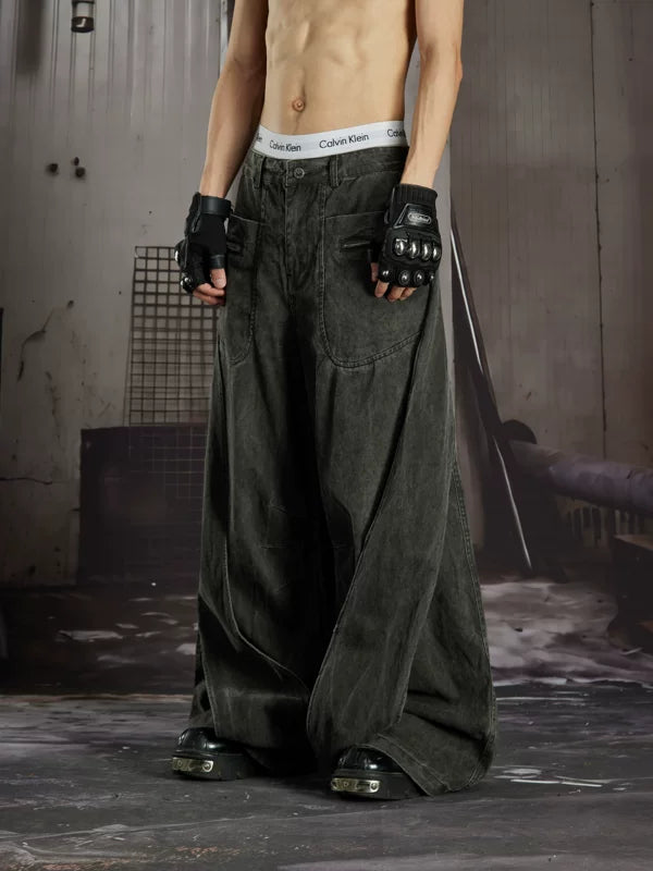 Loose Deconstructed Patchwork Cargo Pants 4