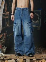 Loose Fit Cargo Denim Workwear Pants 1