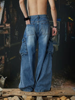 Loose Fit Cargo Denim Workwear Pants 3