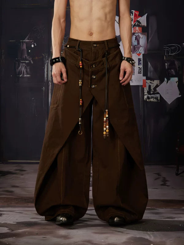 Loose Fit Cotton Patchwork Pants 2