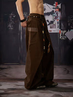 Loose Fit Cotton Patchwork Pants 3