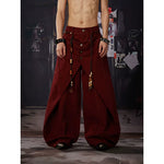 6077666537190,6077666537191,6077666537192, Loose Fit Cotton Patchwork Pants
