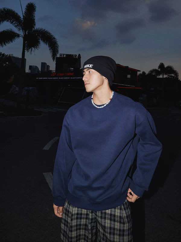 Loose Fit Crew Neck Pullover Sweatshirt 3