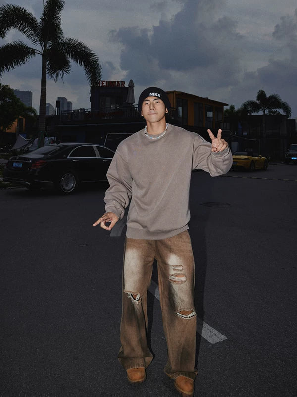 Loose Fit Crew Neck Sweatshirt 3