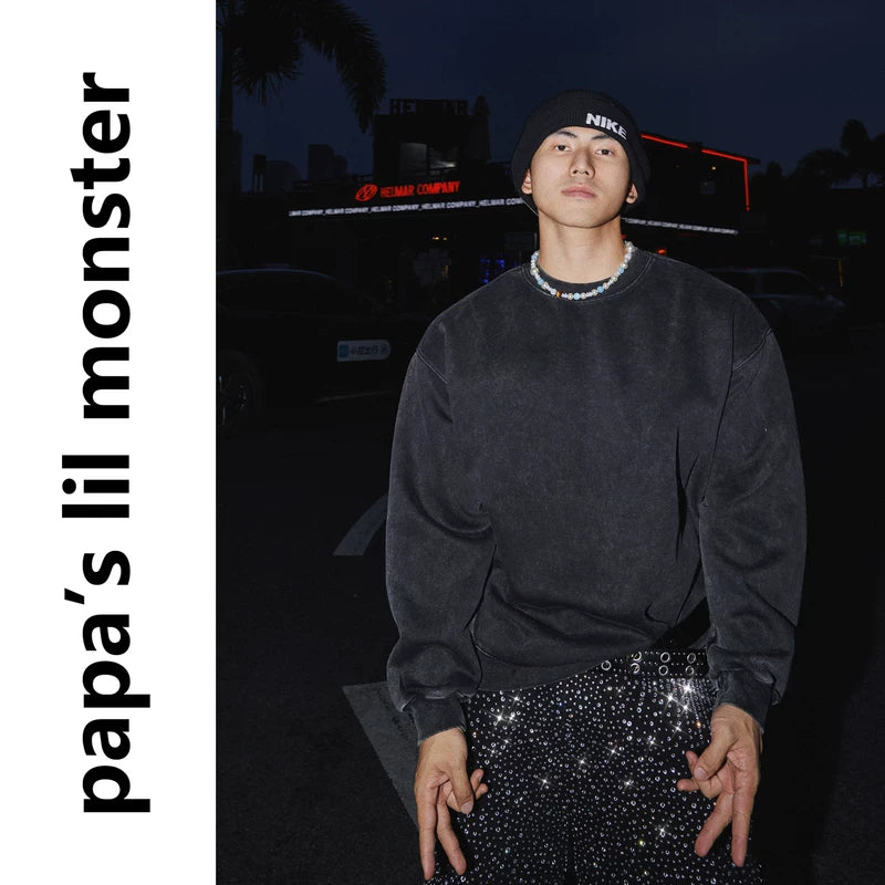 6113349030169,6113349030170,6113349030171,6113349030172,6113349030173, Loose Fit Crew Neck Sweatshirt