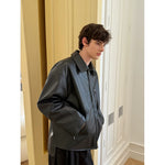 Loose Fit Double Zipper Leather Jacket 5