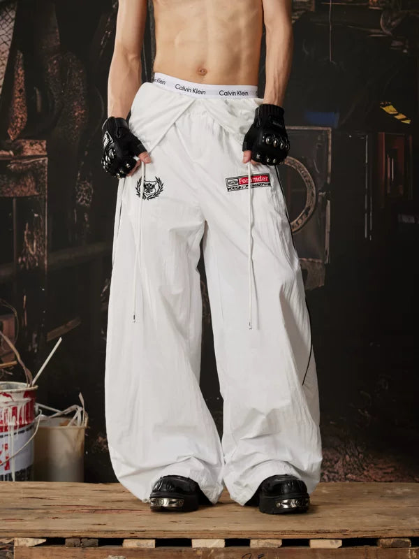 Loose Fit Elastic Waist Pants 1